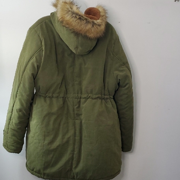 Grace Karin Green Utility Jacket with Fur Trim - Picture 4 of 6